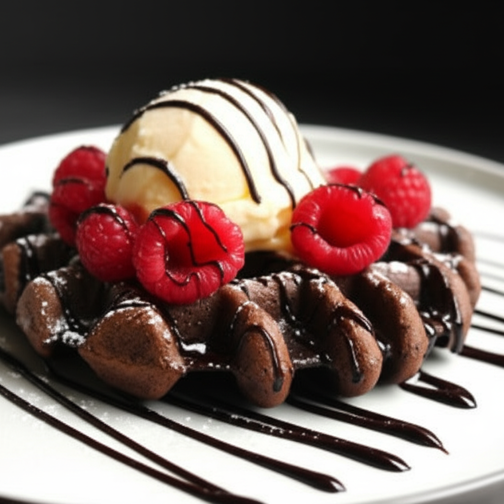 Chocolate Drizzle Waffle