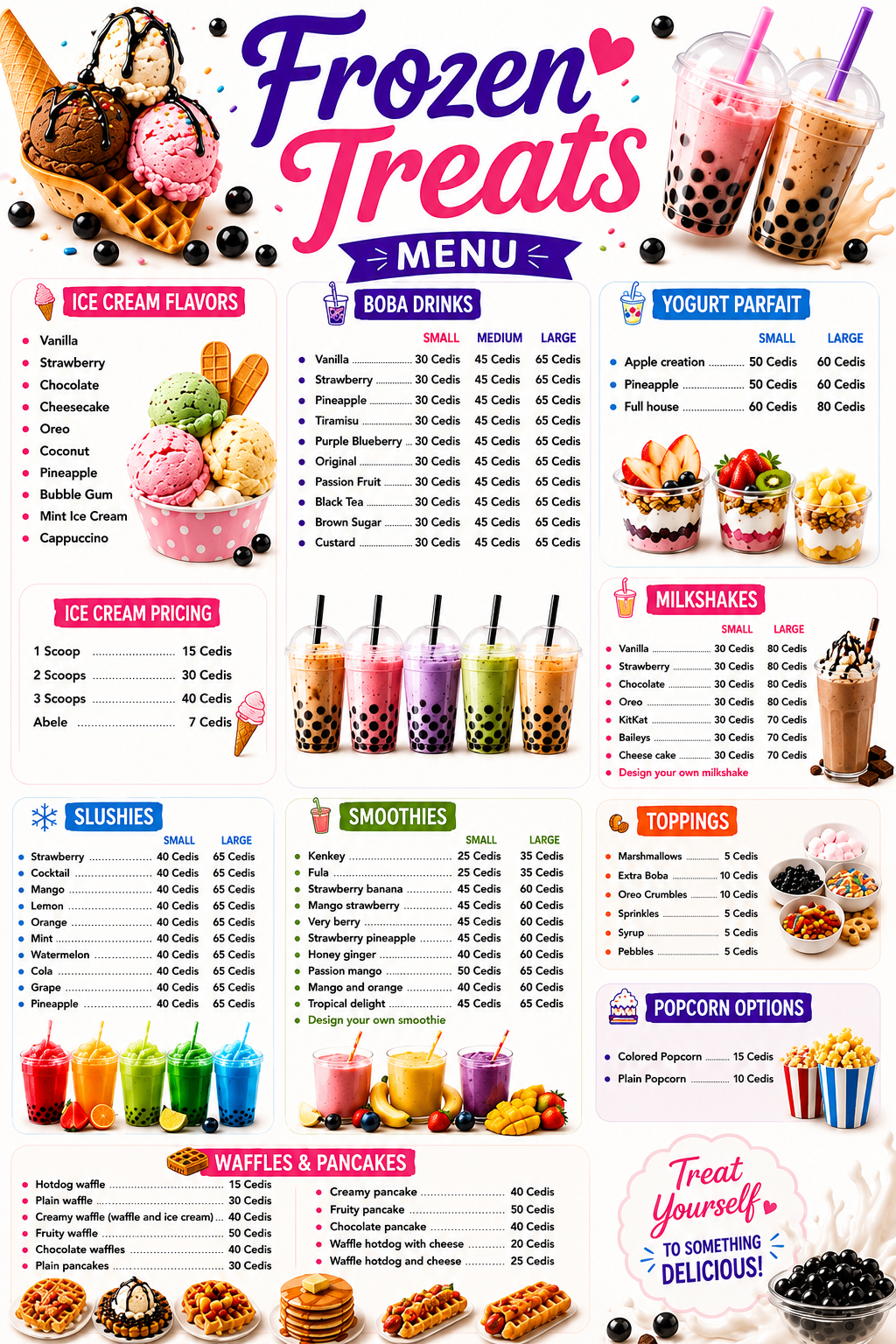 EDK Frozen Treats Full Menu