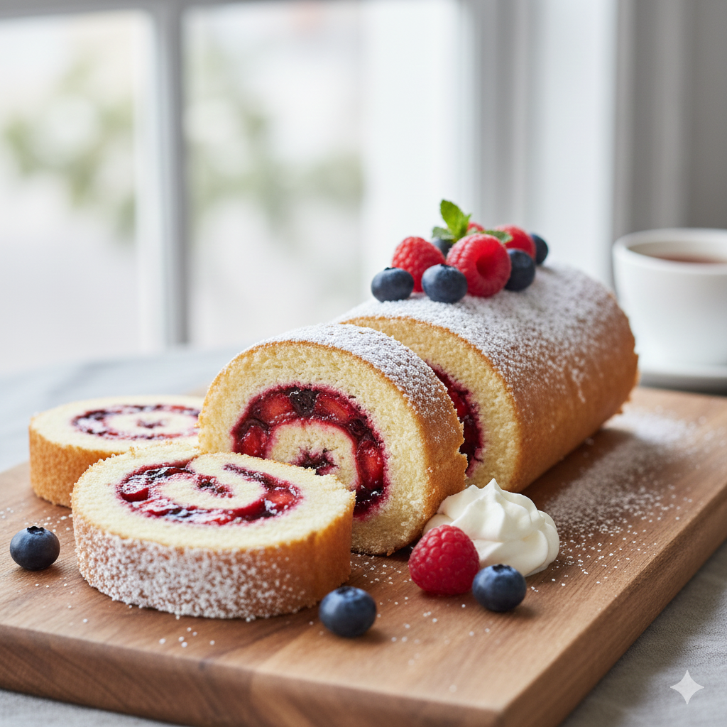 Mixed Berry Jam Roll